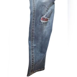 Denim Blue Jeans with Red Plaid Lining